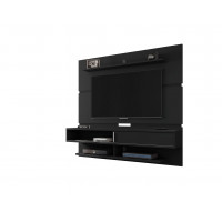 Manhattan Comfort 223BMC8 Astor 70.86 Modern Floating Entertainment Center 2.0 with Media and Decor Shelves in Black